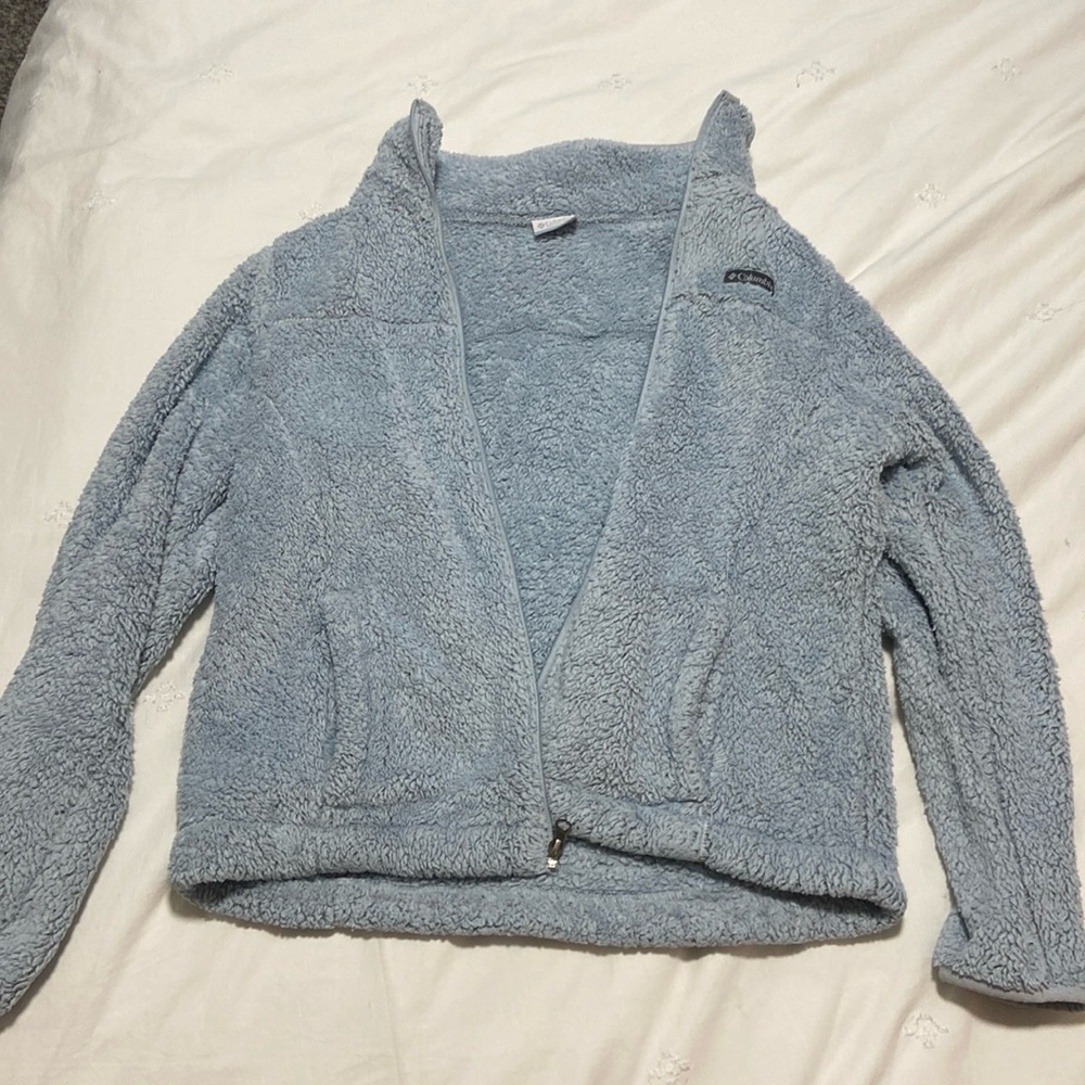 Columbia fluffy blue jacket women’s size L
